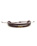 Saint Laurent Bordeaux Leather Bracelet