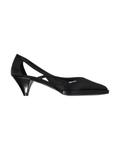 Prada Black Silk Mid Heel Pumps
